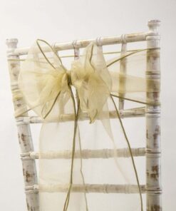 Noeud de chaise organza or 20cm x 275cm