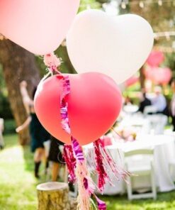 50 ballons latex coeur blanc rose rouge 30cm assortiment