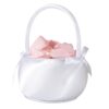 Petit panier à pétales rond satin BLANC