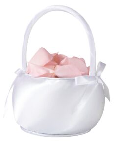 Petit panier à pétales rond satin BLANC