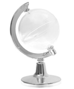60 globe terrestre contenants argent dragées plexi voyage