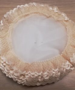 Tulle rond dentelle vintage ivoire (x 25)