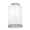 Location cloche en verre avec plateau bois blanc H24cm