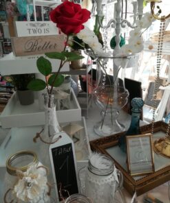 Location FLEUR Rouge artificielle rose sur tige H50cm