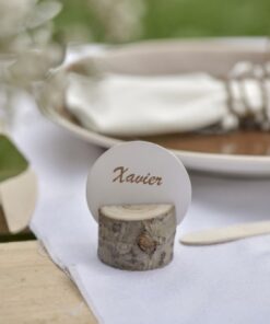 2 marque-places Bois Rondins naturels