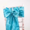 Location noeud de chaise bleu turquoise taffetas