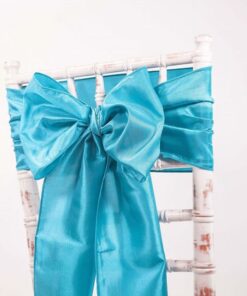 Location noeud de chaise bleu turquoise taffetas