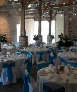 Location noeud de chaise bleu turquoise taffetas