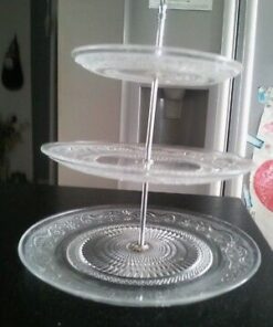 LOCATION serviteur en verre 3 étages candy bar