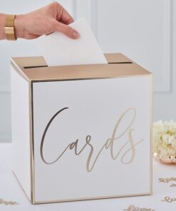 CARDS Urne de mariage carton dorée