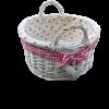 Location corbeille panier rotin tissu lin vichy rouge