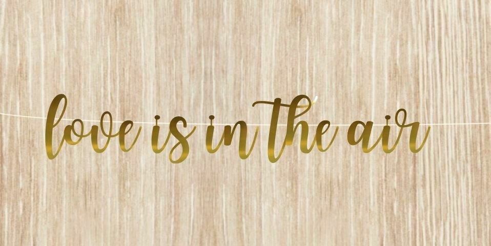 Love is in the air Banderole lettres dorée 2M Love is in the air Banderole lettres dorée 2M