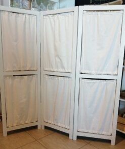 Location paravent en bois tissu lin