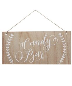 Location La pancarte candy bar en bois écriture calligraphie