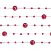 5 guirlandes de perles décoratives rouge 1M30