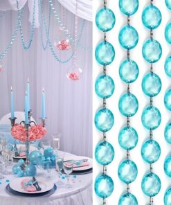 Location guirlande de perles diamant cristal bleu aqua 1M