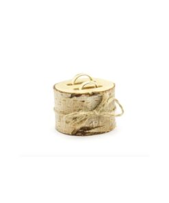 Boîte pour alliances petit rondin en bois fentes