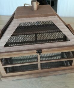 Location urne mariage en bois type cage lanterne