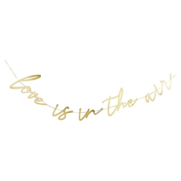 Love is in the air Banderole lettres dorée 2M Love is in the air Banderole lettres dorée 2M