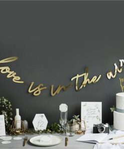 Love is in the air Banderole lettres dorée 2M