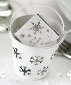 5 mini seaux dragées flocon de neige