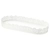 Location plateau oval blanc métal dentelle 35cm
