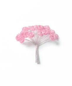 24 roses fleurs roses 1,3cm
