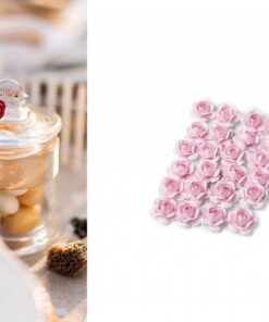 24 roses fleurs roses 1,3cm