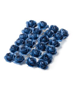 24 roses fleurs BLEU marine 1,3cm