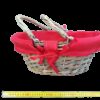 Location corbeille panier rotin tissu rouge uni