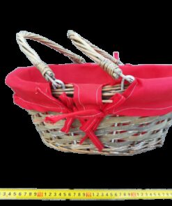 Location corbeille panier rotin tissu rouge uni