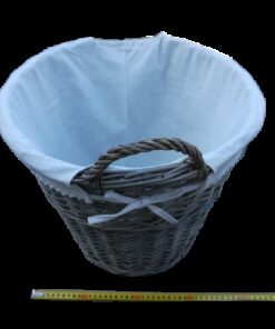 Location panier haut rotin tissu coton