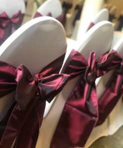 Location noeud de chaise rouge foncé bordeaux taffetas