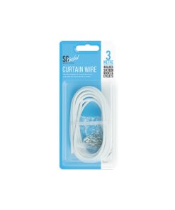 Fil cordon blanc 3M avec 16 crochets suspension rideau déco