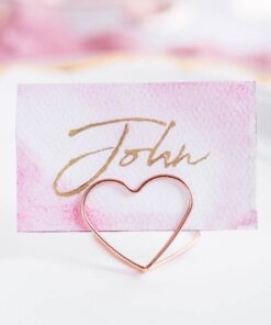 MARQUE PLACE COEUR MÉTAL ROSE GOLD (X10)