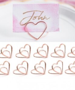 MARQUE PLACE COEUR MÉTAL ROSE GOLD (X10)