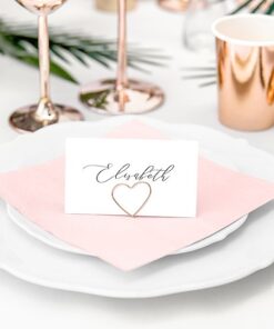 MARQUE PLACE COEUR MÉTAL ROSE GOLD (X10)