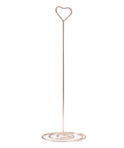 Support tige coeur cuivré rose told support numéro table