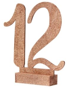 Location numéros de table rose gold pailletres 1-12
