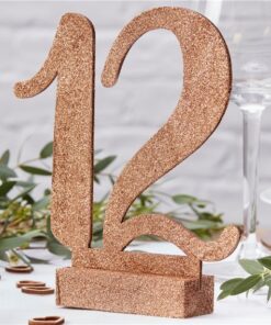 Location numéros de table rose gold pailletres 1-12