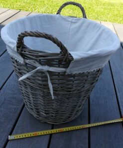 Location panier haut rotin tissu coton