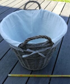 Location panier haut rotin tissu coton