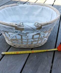 Location corbeille panier rotin naturel blanc vieilli