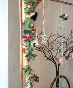 Location guirlande fleurs artificielles roses 2M