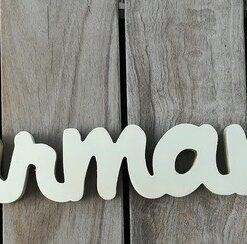 Location lettres en bois "Gourmandise" doré
