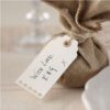 10 Etiquettes tags dentelle ivoire ficelle jute