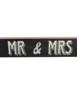 Location panneau bois Mr & Mrs table mariage