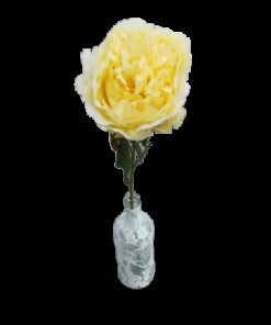Location 3 grandes fleurs jaune artificielles sur tige