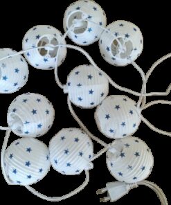 Location guirlande lumineuse lampion blanc étoiles bleues