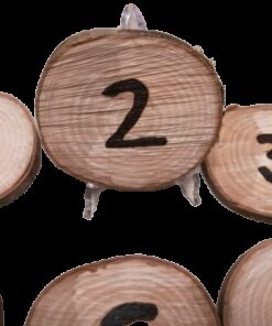 Location 12 rondins numéros de table en bois naturel